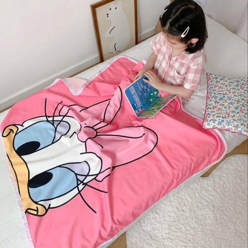 Disney Cartoon Daisy Duck Blanket kids Baby Home Textile Stitch Dumbo Printed Gauze Blanket Throw on Bed Sofa Kindergarten Gift