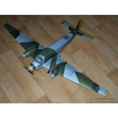 DIYMyModeI Junker ju-52-3m transport aircraft DIY Handcraft Paper Model KIT Handmade Toy Puzzles Gift Movie props
