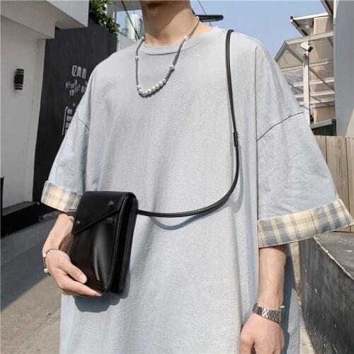 Summer Oversized T-shirt Men Harajuku Korean Style Short Sleeve Solid Man Cotton Clothes Streetwear Couple Cool Vintage T Shirt