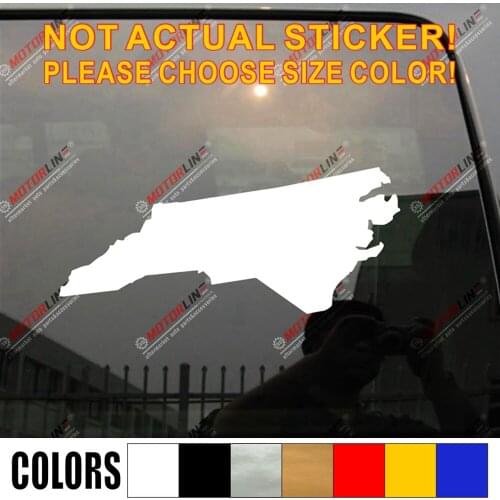 Map of North Carolina Decal Sticker Car Vinyl pick size color die cut no background