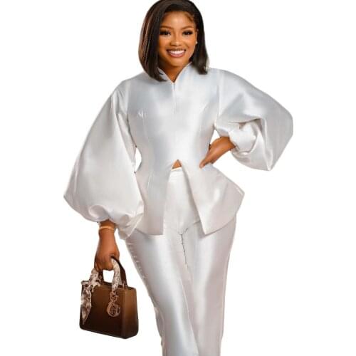 Two Piece Set Women Fall Clothes African Clothes for Women 2021 Party Long Sleeve Tops Pants Suits Outfits