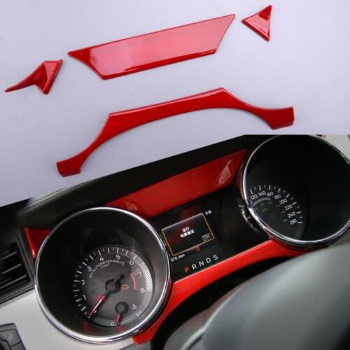Red Car Dashboard Instrument Box Odometer Tachometer Cover Trim Frame ABS Fit For Ford Mustang 2015 2016 2017 2018 2019 2020