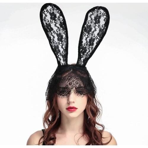 Lace, rabbit hair accessories, hair mask, ball dress, Party accessories, Halloween decorations