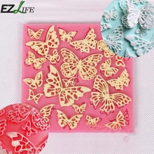 Butterfly Lace Fondant Mould Silicone Cake Decorating Mold Decorating Mat Tools Cake Baking Sugarcraft L0Y0