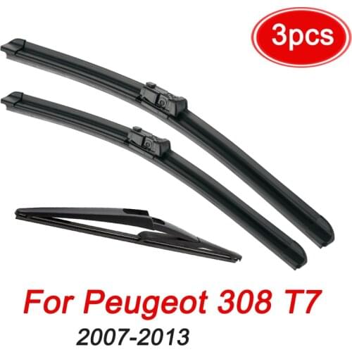 MIDOON Wiper Front Rear Wiper Blades Set For Peugeot 308 T7 Hatchback 2007-2013 Windshield Windscreen Front Window 30"+26"+12"