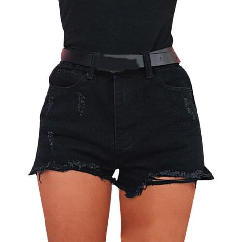2021 Fashion Ripped Frayed Hole Denim Shorts Summer Women High Waist Jeans Hot Pants For Summer Daily Wear Going Out Night out