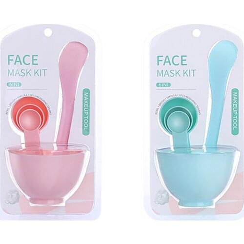 Face Mask Mixing Bowl Set 6 PCS Mask Applicator Facial Mask Mixing Tool Kit with Plastic Mask Bowl Mask Brushes Face Care Tools