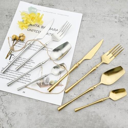 4Pcs/Set Western Knife Spoon Fork Dinnerware Luxury 304 Stainless Steel Cutlery Set Gold Tableware Party Kitchen Silverware Set