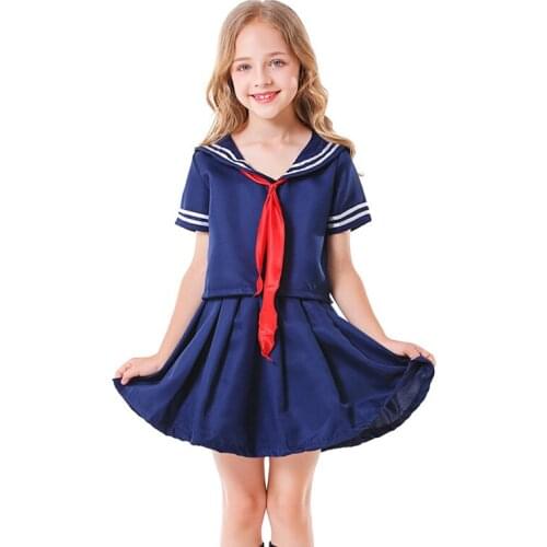 New Arrivals Purim Girl Naval Sailor Suit Costume Book Week Military Uniform Cosplay Carnival Halloween Fancy Party Dress