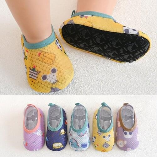 Cartoon Animal Shoes For Baby Newborn Kids Boys Girls Summer Swim Water Shoes Cotton Floor Socks Non-slip First Walker Shoes