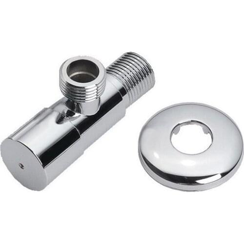 One Silver Polished Chrome Brass Bathroom Hardware Accessories 1/2" male Angle Stop Valve Dav006