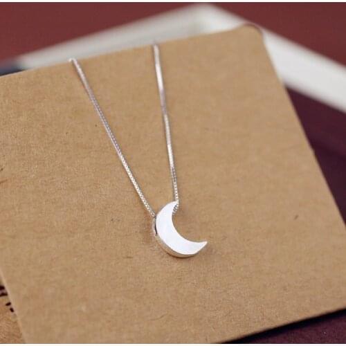 Chains Collar 925 Sterling Silver Necklaces Silver 925 Moon Pendants Charm Necklaces For Women Girl