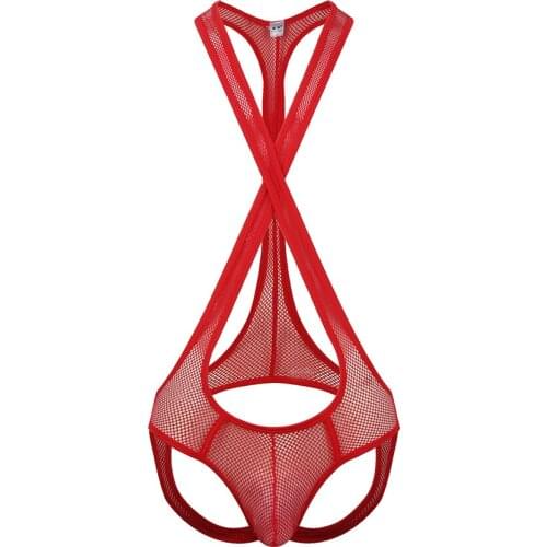 See Through Men Bodysuits Sexy Teddies Lingerie Gay Mens Jockstrap Bodywear Underwear Panties Mens Jumpsuits Wrestling Singlets