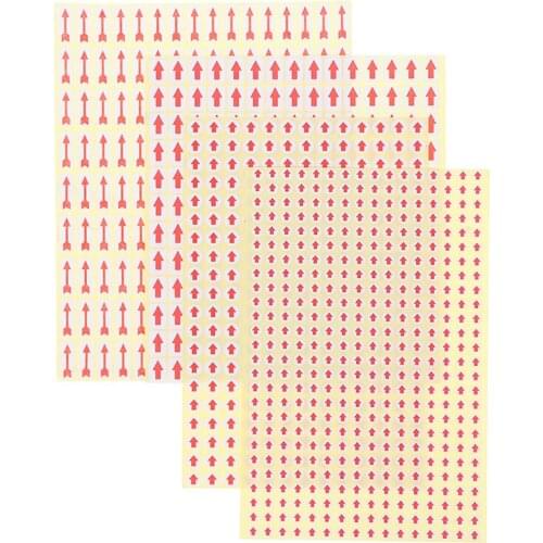 15sheet Self Adhesive Sticky Red Arrow Labels Removable Small Circle Dot Stickers Product Inspection Defect Indicator Tape
