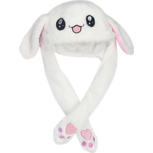 Cute Animal Plush Bunny Hat with voice Interesting Moving Up Down Ears Kids Girls Toys Gift