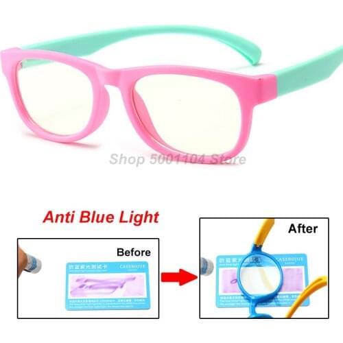 Blue Light Glasses Kids 2020 Fashion Boy Girls Blocking Computer Clear Transparent Eyeglasses Optical TR90 Frame UV400