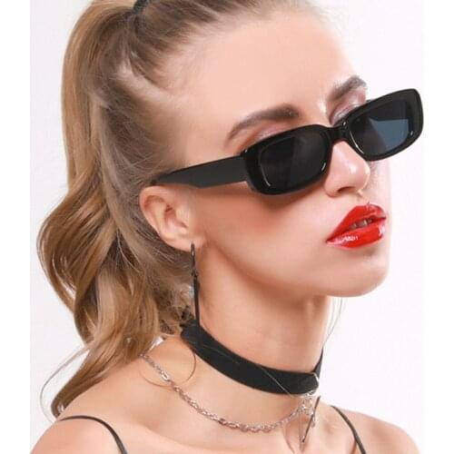 Classic Fashion Square Small Frame Women Sunglasses Anti-Reflective Mirror Plastic Glasses Vintage Sun Glasses Men Uv400