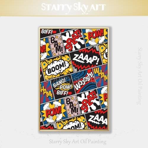 Modern Wall Art Hand-painted Pop Fine Art Graffiti Oil Painting on Canvas Modern Pop Fine Art Oil Painting for Wall Decoration