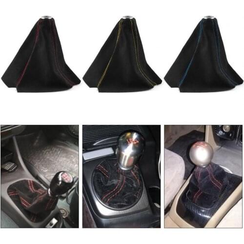Universal Car Gear Shift Collar Cover Faux Leather Stick Knob Cover Boot Gaiter Accessories