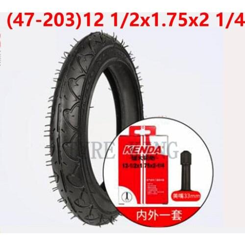 Good Quality 12 1 / 2x1.75x2 1 / 4 Inner Tube Outer Tyre 12 Inch Inflation Tire for Childrens Bicycle, Folding Bicycle Parts
