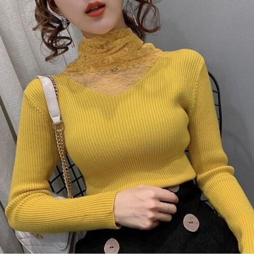 Autumn Winter Style Women Warm Knitted Pullover Sweater Lady Casual Long Sleeve Turtleneck Knitted Pullover Shirts ZZ1067