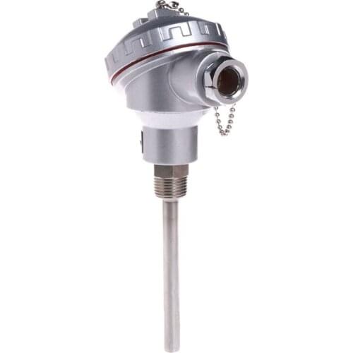 1Pc RTD PT100 Temperature Sensors 9.5*100mm Long Probe with 1/2" NPT Threads Terminal Head -50~450C Thermocouple Custom-Made OEM