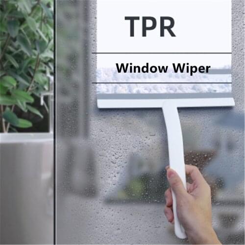 2PCS Glass Wiper Multifunctional Window Scraper with Hanging Hole Bathroom Mirror Squeegee Floor Wipers Household Cleaning Brush