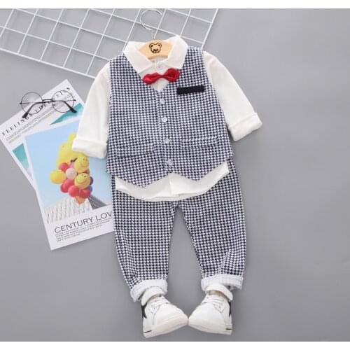 2020 New Spring Autumn Baby Boys Girl Clothing Clothes VEST Shirt Pants 3Pcs/set Kids Tracksuits Infant Suits Children Costume