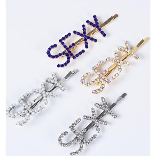 2020 ZA fashion letter word hairpins rhinestone hairgrip hairclips hair clip grip pin barrette ornament hair accessories