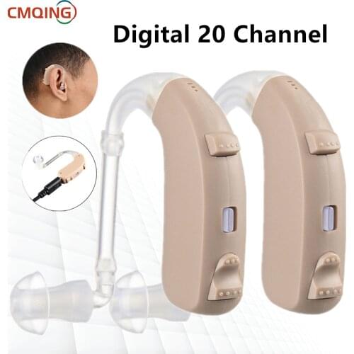2021 Best Mini Rechargeable Hearing Aid Digital BTE Hearing Aids Adjustable Tone Sound Amplifier Portable Deaf Elderly Audifonos