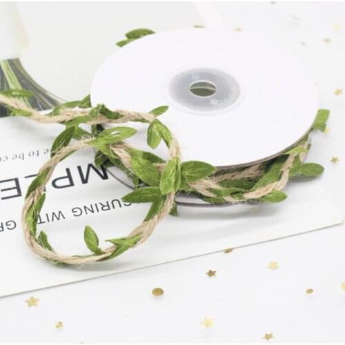5-10M Twist Rope Weaving Simulation Green Leaf DIY Handmade Garland Accessories Headband