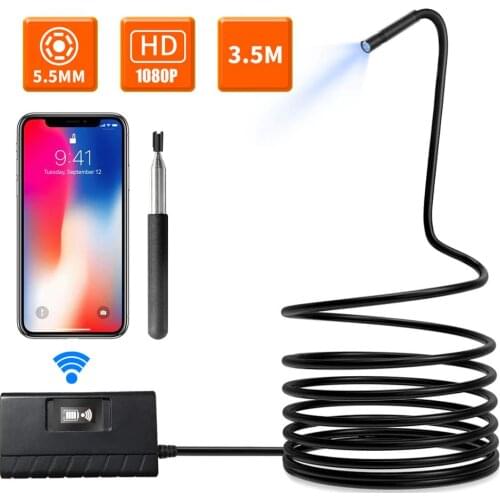 5.5mm 2MP/8MP 1080P/1944P Wireless HD WIFI Dual Lens Endoscope Water-proof IP66 Inspection Double Camera CMOS Borescope