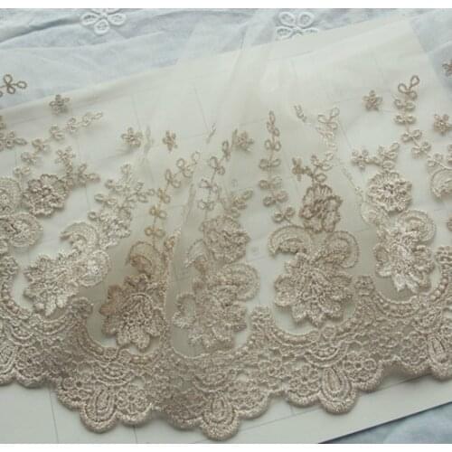 5Yards/lot Wide 20CM Handmade DIY Gold Thread Lace Embroidery Flower Curtains Tablecloths Lace Trim Garment Accessories