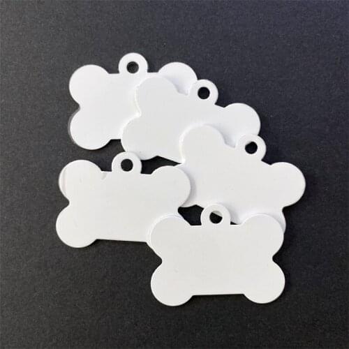 Free Shipping 50X34mm Bone Shape Wholesale Sublimation 3D Printing DIY Blank Dog Tags Accessories For Pets Cats Collar Necklace