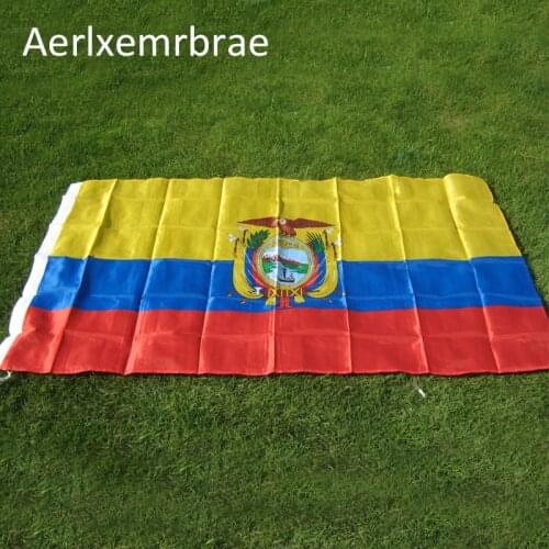 Free shipping aerlxemrbrae flag 90*150cm Ecuador Flag Polyester Flag 5*3 FT 150*90 CM High Quality