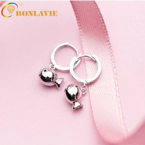 BONLAVIE Cute Little Fish Silver Color Ear Buckle Ear Hanging Woman Fashion Simple Cute Short Earring Female Earrings