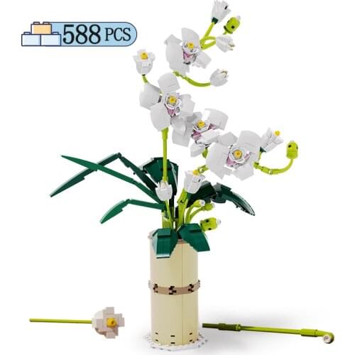 City Creator Bouquet Orchid Flowers Building Blocks Romantic Home Decoration Diy Friends Moc Bricks Toys for Children Girls Gift