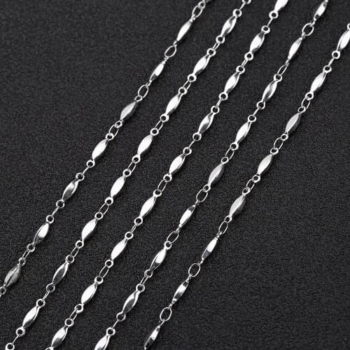 1 Meter 316L Stainless Steel Never Fade Oval Link Necklace Chain for DIY Handmade Bracelet Jewelry Making Component Supplier