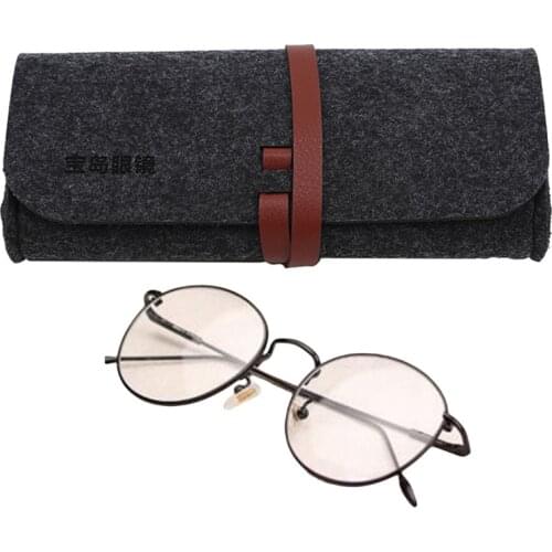 Glasses Case 1PC Glasses Storage Bag Solid Color Bundled Felt Glasses Bag Protective Cover