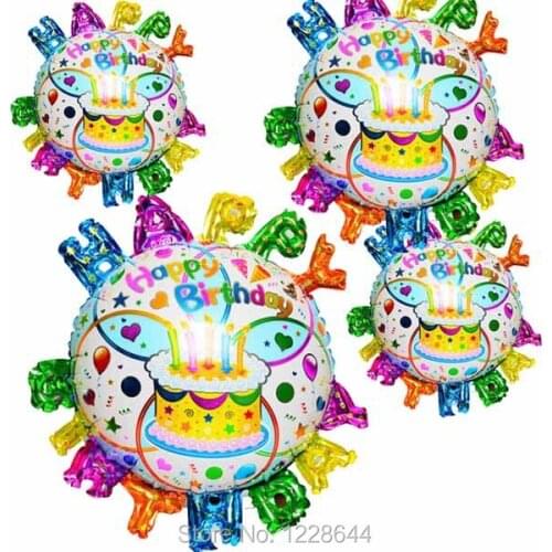 Birthday cake Aluminum foil balloon Baby shower supplies Party decoration baby toy cute Classic toys 60*65cm 10pcs/lot wholesale