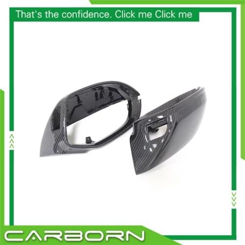 For Audi A7/S7 RS7 Replacement Carbon Fiber Rear View Side Mirror Covers 2011-2014 with Turn Light Signal