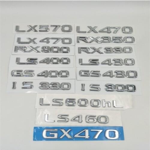 For Lexus LX470 LX570 GX470 RX300 RX330 RX350 LS400 LS430 IS300 IS330 GS430 Emblem Number Letter Rear Trunk Tailgate Logo