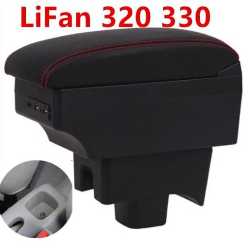 For LiFan 320 330 armrest box central Store content Storage box USB interface 2008-2013