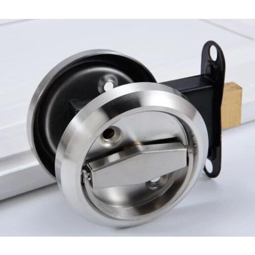 Stainless Steel 304 Corridor Door Locks Doorknobs Cabinet Furniture Hidden Recessed Cup Install Privacy Sliding Door Lock