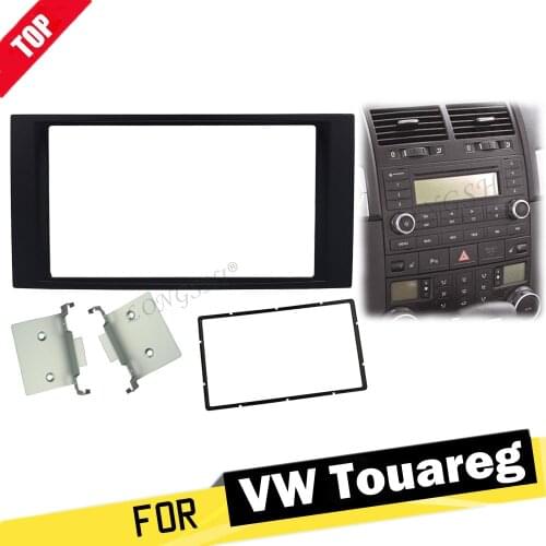 Double Din Fascia For Volkswagen VW Touareg Multivan Transporter Radio DVD Stereo Panel Dash Mount Install Trim Kit Refit Frame