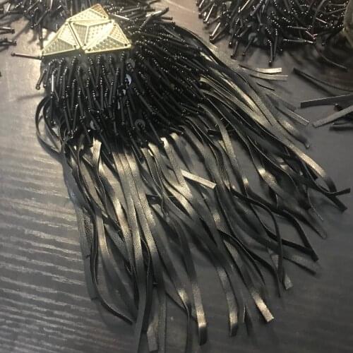 Handmade HXY-02 epaulette jewellery tassel big shoulder board brooch epaulet fringed blazer accessories pin metal show fitting