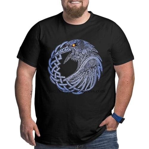 Circle Viking Eagle Mens Oversized Cotton T-Shirts Plus Size Tops Tees Man High Street Graphic T Shirts Summer 2021
