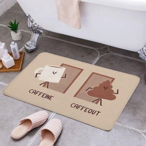 Caffeine 3D Print Doormats Rectangle Non-Slip DoorMat Bedroom Kitchen Entrance Print Door rugs Dropshipping