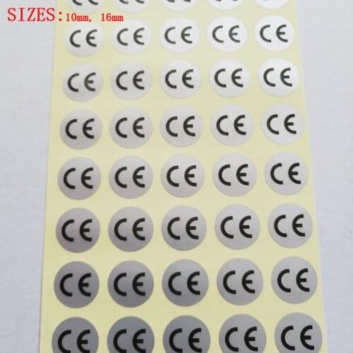 10mm 16mm Diameter Round Waterproof Matte Silver CE Sticker For Computer Mobile Packaging