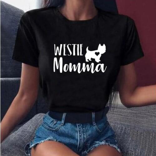 Summer Short Sleeve Casual T Shirt Women Tops Harajuku Shirt Tee Shirt Femme Westie Cat Letter Print Women Tshirt Camiseta Mujer